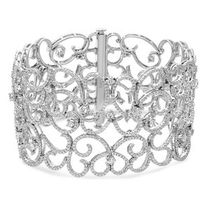 Diamond Spiral Cuff Bracelet — view 1