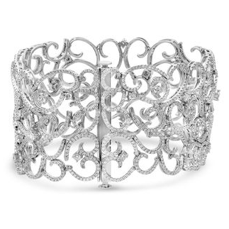 Diamond Spiral Cuff Bracelet — view 2