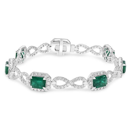Emerald Cut Emerald Bracelet — view 1
