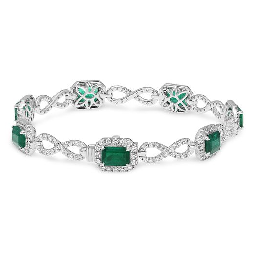 Emerald Cut Emerald Bracelet — view 2