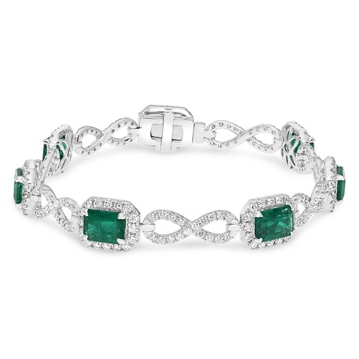 Emerald Cut Emerald Bracelet — view 1
