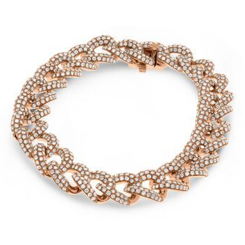 Rose Gold Diamond Chain Link Bracelet — view 1