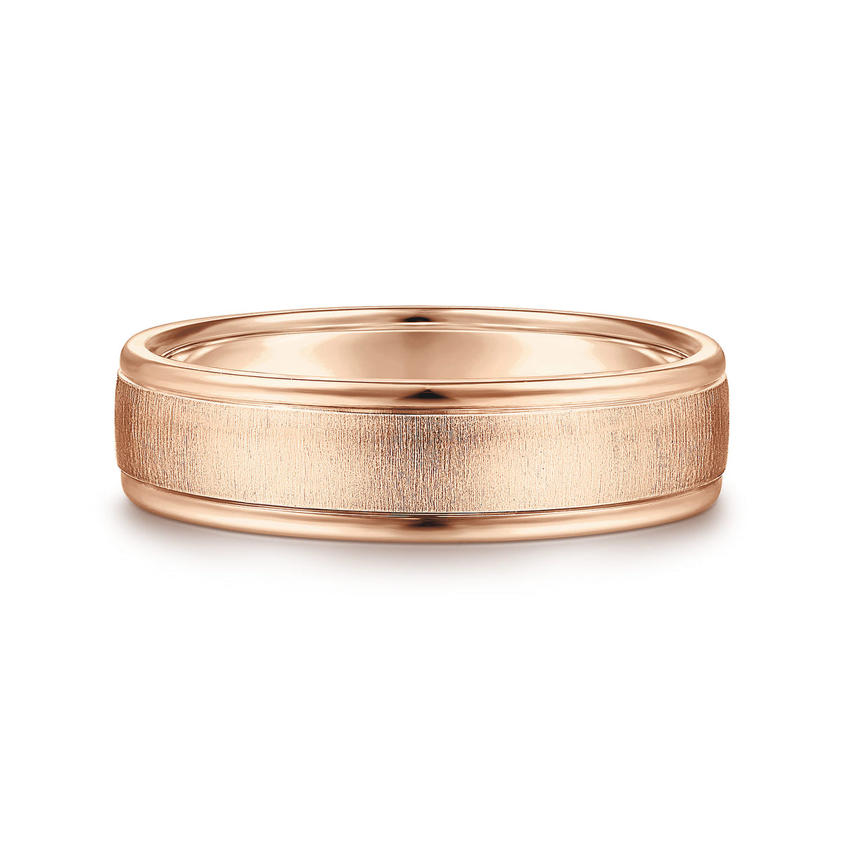 14K Rose Gold 6mm - Mens Wedding Band in Sandblast Finish — Gabriel & Co. MBH0164-60K4JJJ