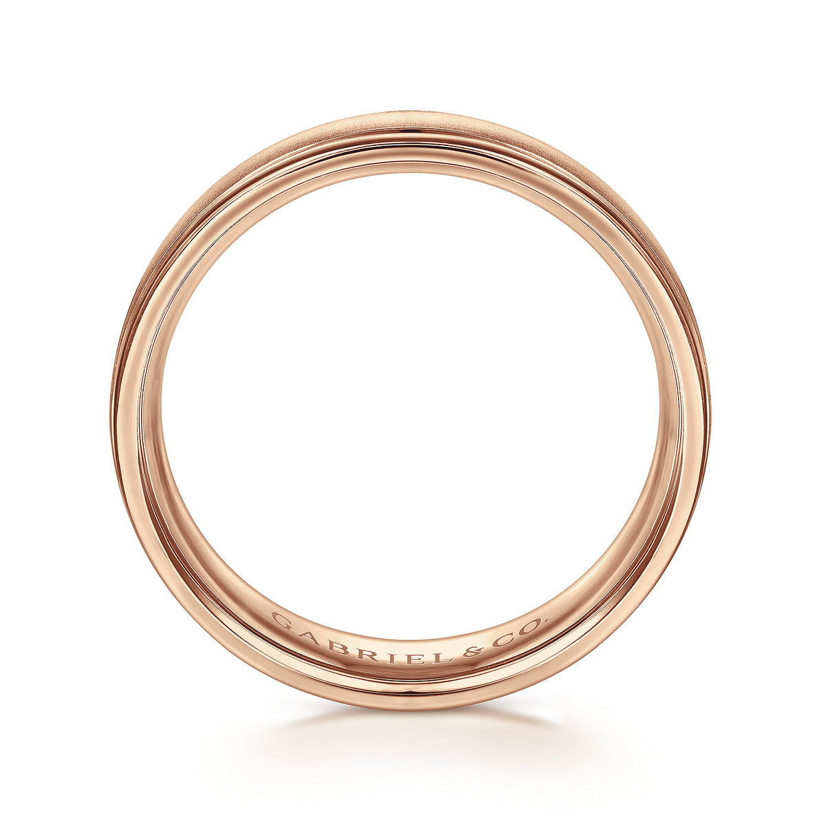 14K Rose Gold 6mm - Mens Wedding Band in Sandblast Finish — Gabriel & Co. MBH0164-60K4JJJ