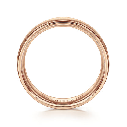 14K Rose Gold 6mm - Mens Wedding Band in Sandblast Finish — Gabriel & Co. MBH0164-60K4JJJ