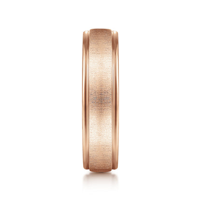 14K Rose Gold 6mm - Mens Wedding Band in Sandblast Finish — Gabriel & Co. MBH0164-60K4JJJ