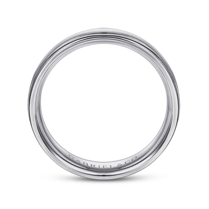 14K White Gold 6mm - Mens Wedding Band in Sandblast Finish — Gabriel & Co. MBH0164-60W4JJJ