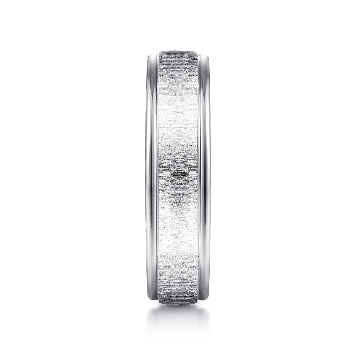 14K White Gold 6mm - Mens Wedding Band in Sandblast Finish — Gabriel & Co. MBH0164-60W4JJJ
