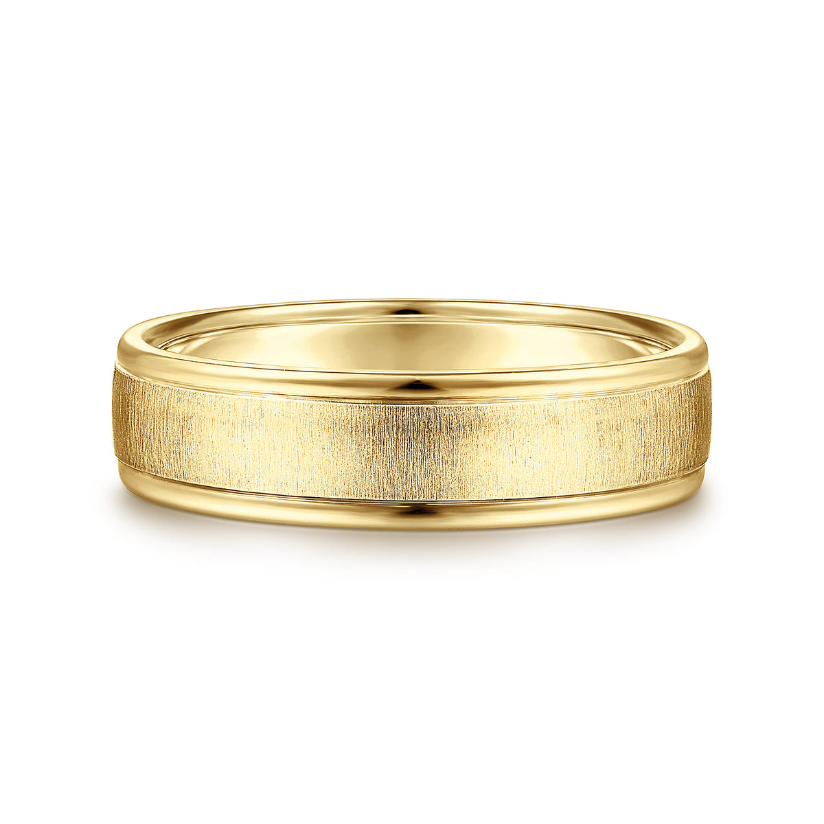 14K Yellow Gold 6mm - Men's Wedding Band in Sandblast Finish — Gabriel & Co. MBH0164-60Y4JJJ