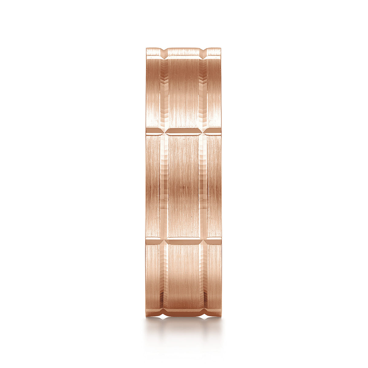 14K Rose Gold 6mm - Checkerboard Pattern Mens Wedding Band in Satin Finish — Gabriel & Co. MBL0149-60K4JJJ