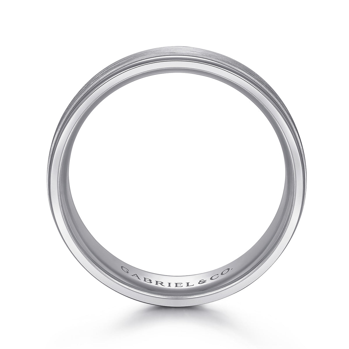 14K White Gold 7mm - Mens Wedding Band in Satin Finish — Gabriel & Co. MBM0100-70W4JJJ