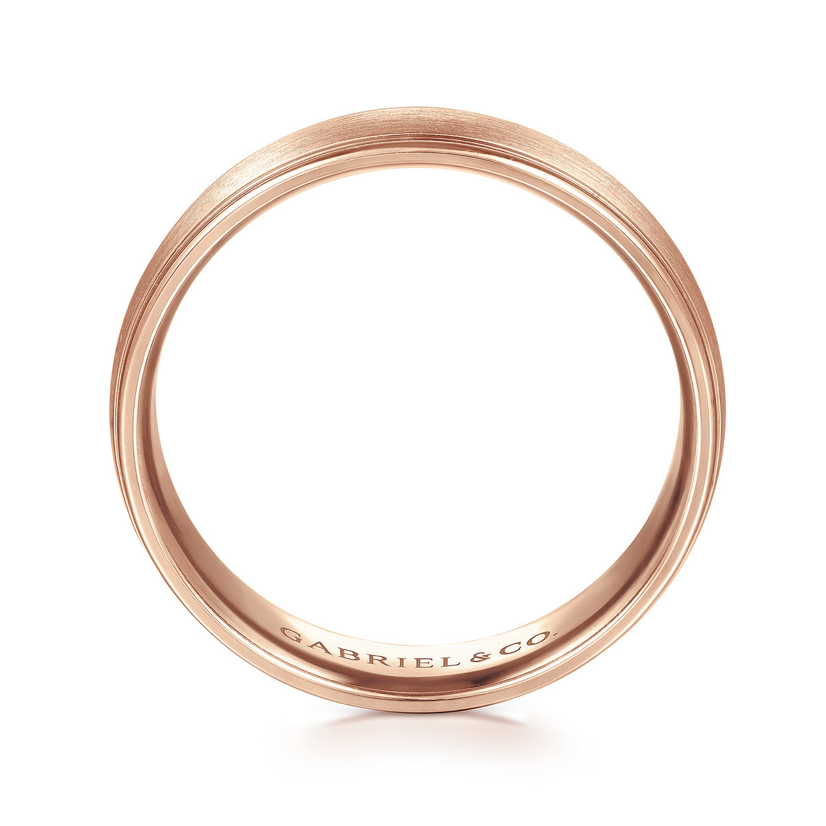 14K Rose Gold 6mm - Mens Wedding Band in Satin Finish — Gabriel & Co. MBM0115-60K4JJJ