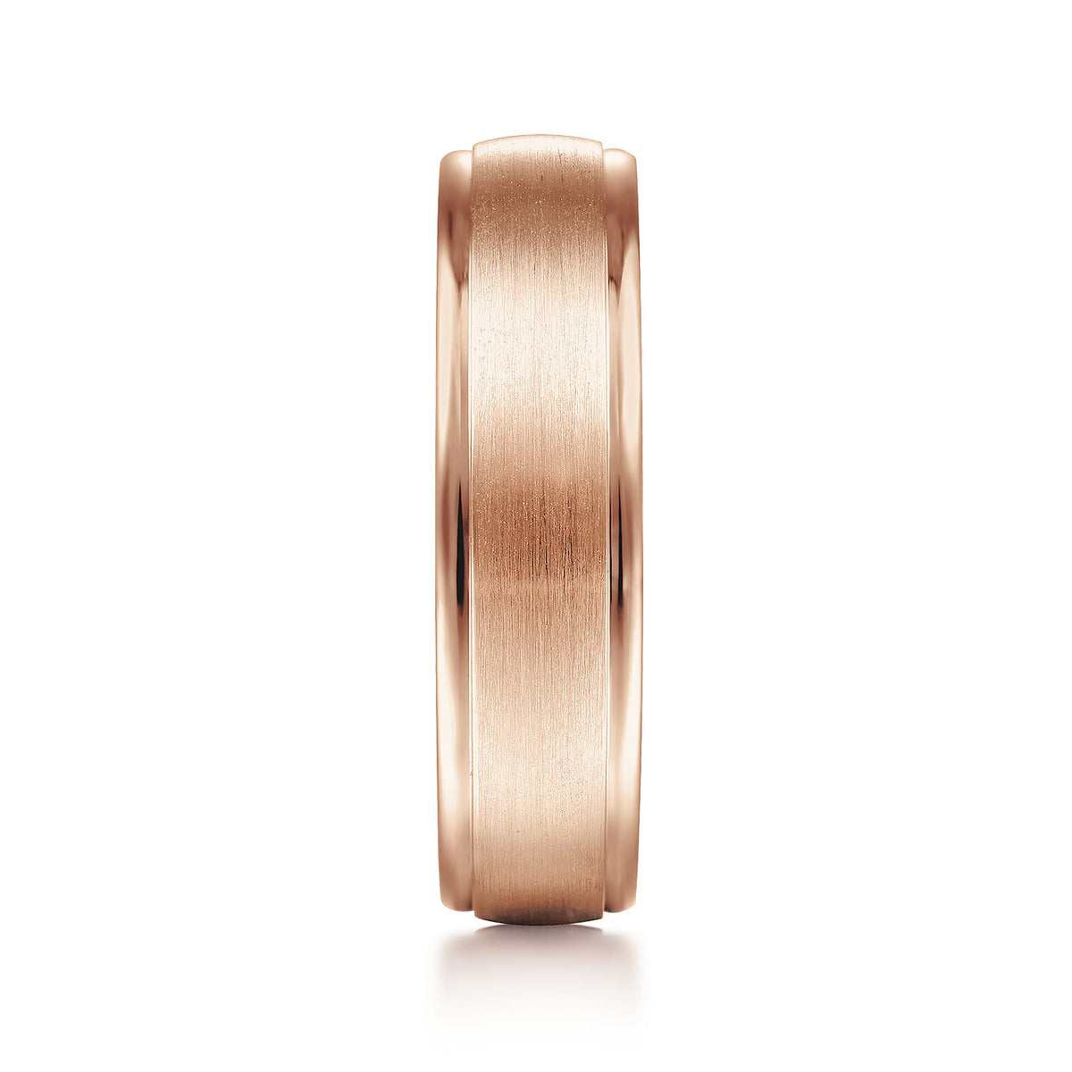 14K Rose Gold 6mm - Mens Wedding Band in Satin Finish — Gabriel & Co. MBM0115-60K4JJJ