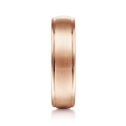 14K Rose Gold 6mm - Mens Wedding Band in Satin Finish — Gabriel & Co. MBM0115-60K4JJJ
