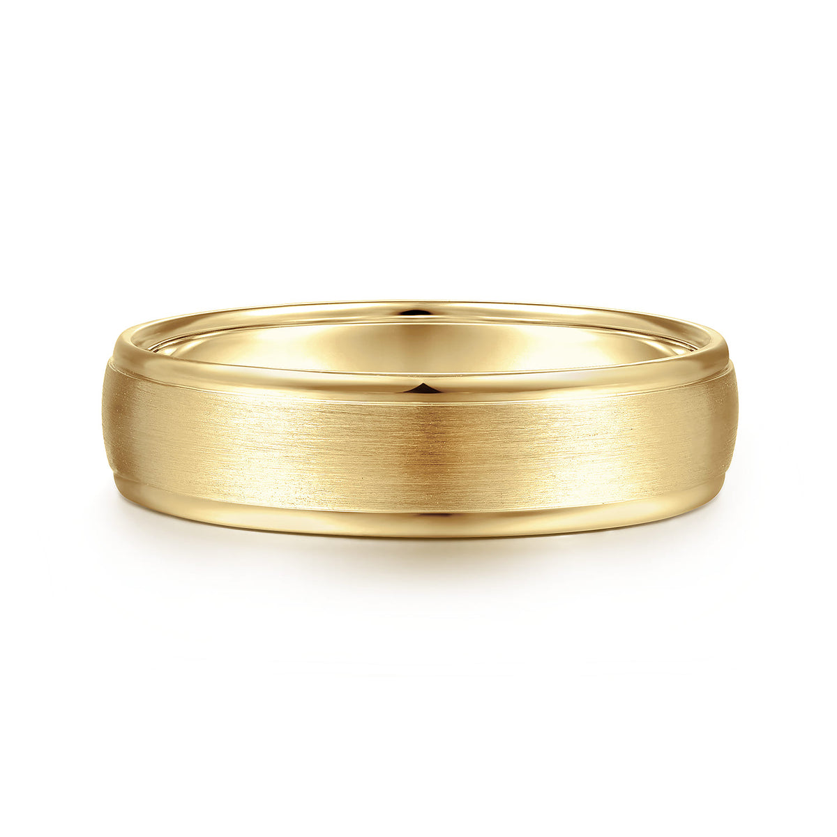 14K Yellow Gold 6mm - Mens Wedding Band in Satin Finish — Gabriel & Co. MBM0115-60Y4JJJ