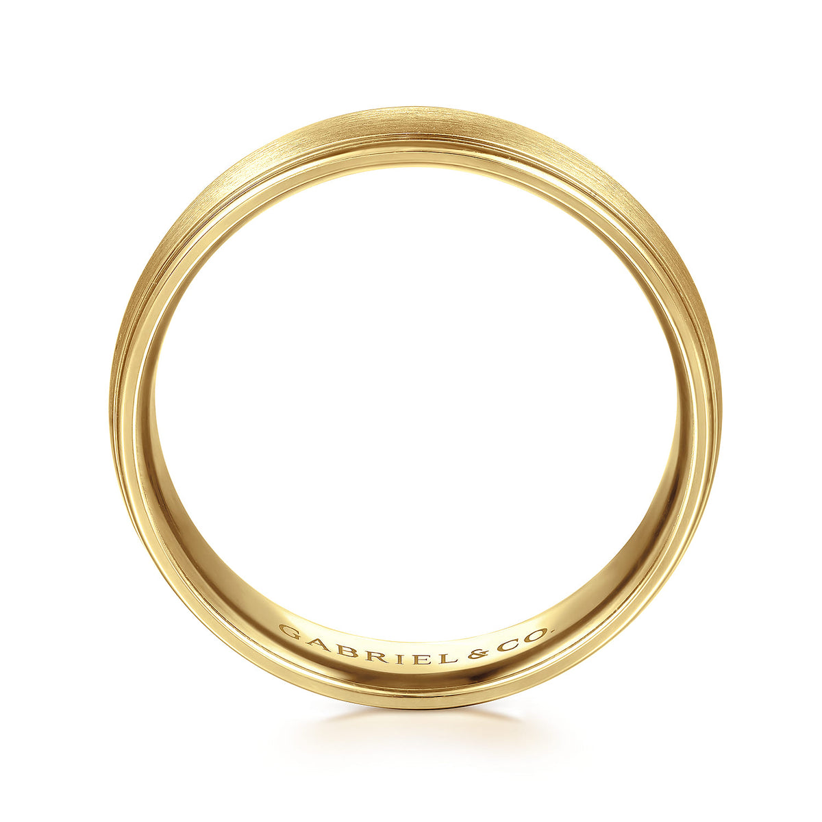 14K Yellow Gold 6mm - Mens Wedding Band in Satin Finish — Gabriel & Co. MBM0115-60Y4JJJ