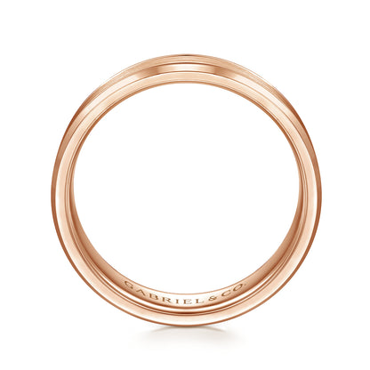 14K Rose Gold 6mm - Mens Wedding Band in Satin Finish — Gabriel & Co. MBM0127-60K4JJJ