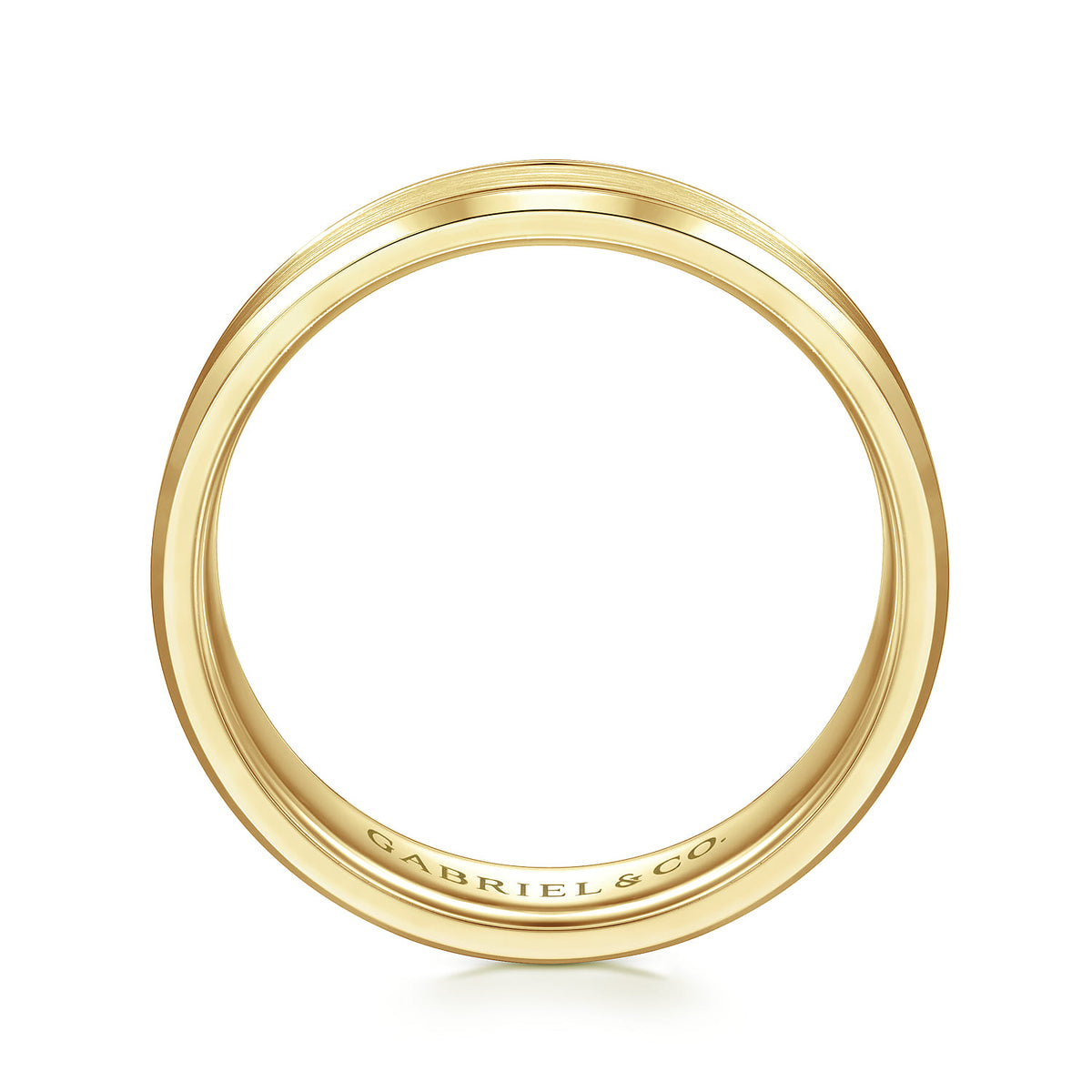 14K Yellow Gold 6mm - Mens Wedding Band in Satin Finish — Gabriel & Co. MBM0127-60Y4JJJ
