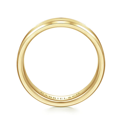 14K Yellow Gold 6mm - Mens Wedding Band in Satin Finish — Gabriel & Co. MBM0127-60Y4JJJ