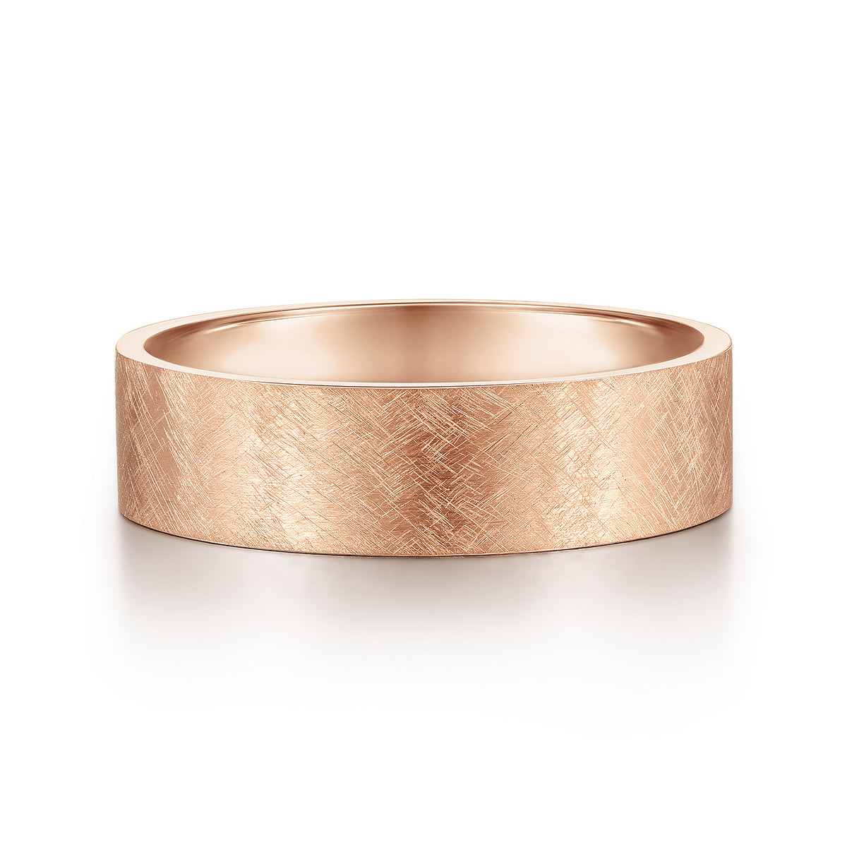 14K Rose Gold 6mm - Mens Wedding Band in Brushed Finish — Gabriel & Co. MBM0137-60K4JJJ