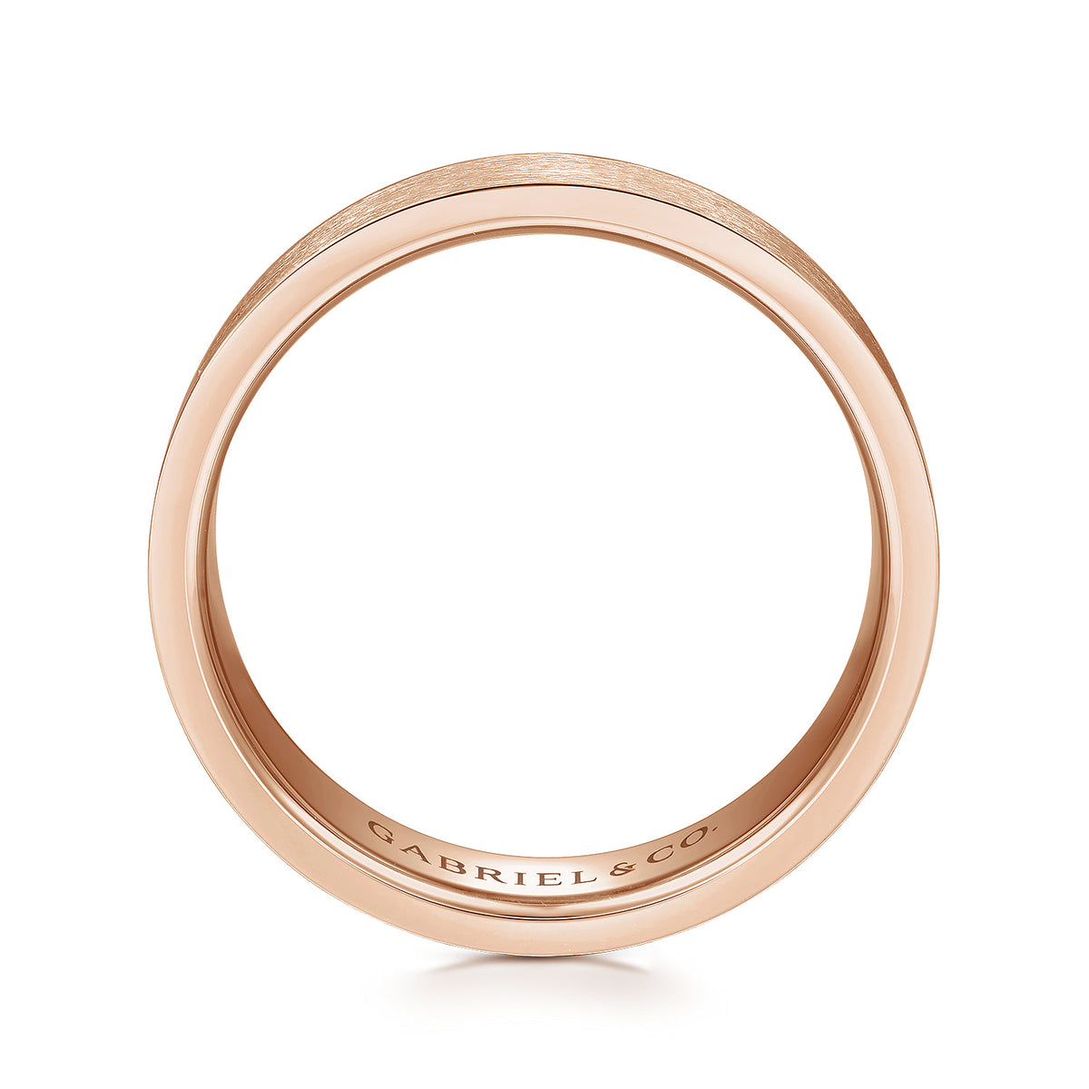14K Rose Gold 6mm - Mens Wedding Band in Brushed Finish — Gabriel & Co. MBM0137-60K4JJJ