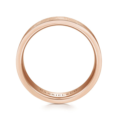 14K Rose Gold 6mm - Mens Wedding Band in Brushed Finish — Gabriel & Co. MBM0137-60K4JJJ