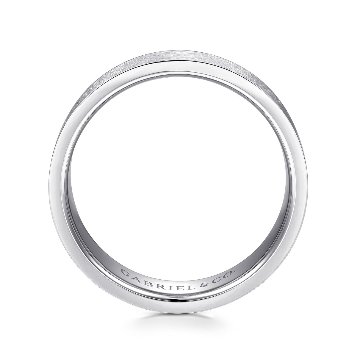 14K White Gold 6mm - Mens Wedding Band in Brushed Finish — Gabriel & Co. MBM0137-60W4JJJ