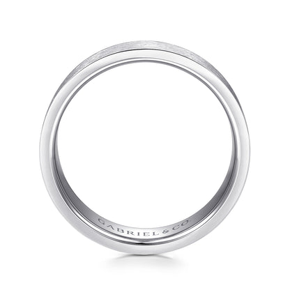 14K White Gold 6mm - Mens Wedding Band in Brushed Finish — Gabriel & Co. MBM0137-60W4JJJ