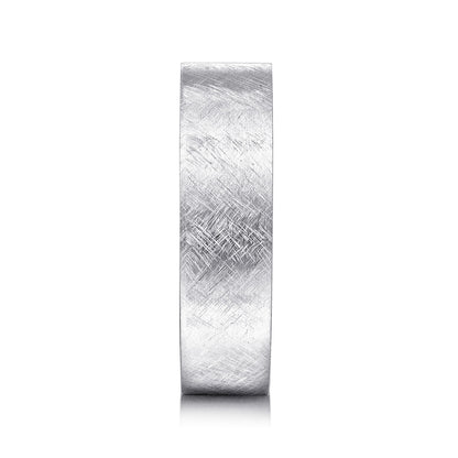 14K White Gold 6mm - Mens Wedding Band in Brushed Finish — Gabriel & Co. MBM0137-60W4JJJ