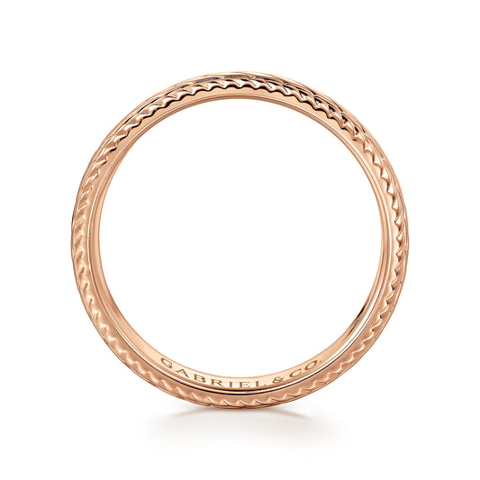 14K Rose Gold 7mm - Mens Wedding Band High Polish Finish in High Polished Finish — Gabriel & Co. MBM0208-70K4JJJ