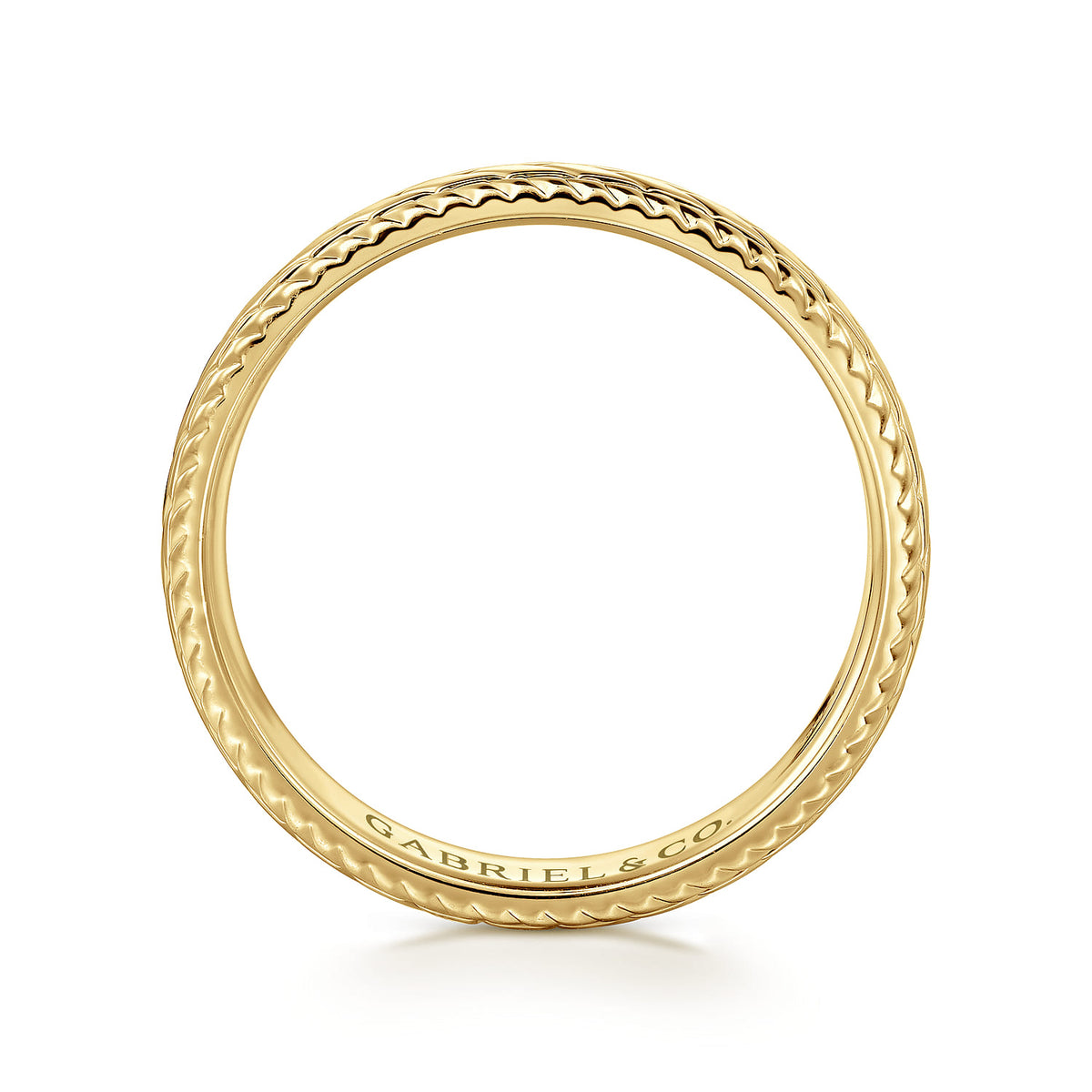 14K Yellow Gold 7mm - Mens Wedding Band High Polish Finish in High Polished Finish — Gabriel & Co. MBM0208-70Y4JJJ