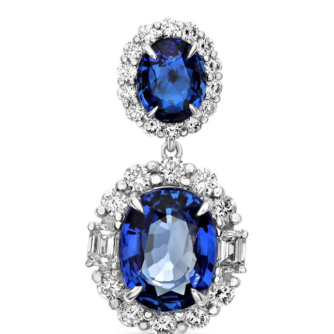 Oval Sapphire Earring — view 1