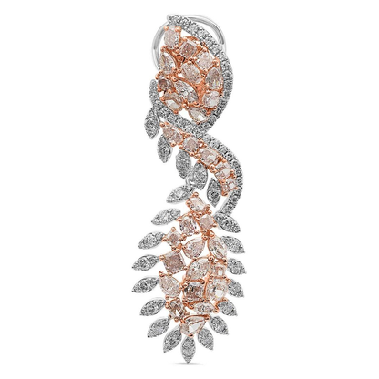 Mixed Shape Pink Diamond Earring — view 1