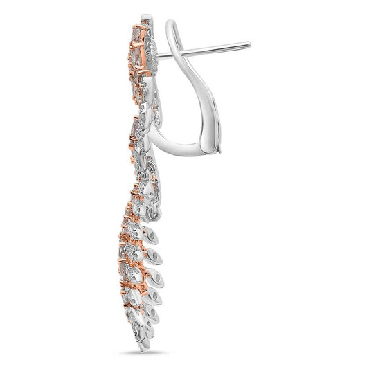 Mixed Shape Pink Diamond Earring — view 2