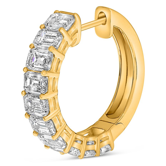 Emerald Cut Diamond Earring — view 4