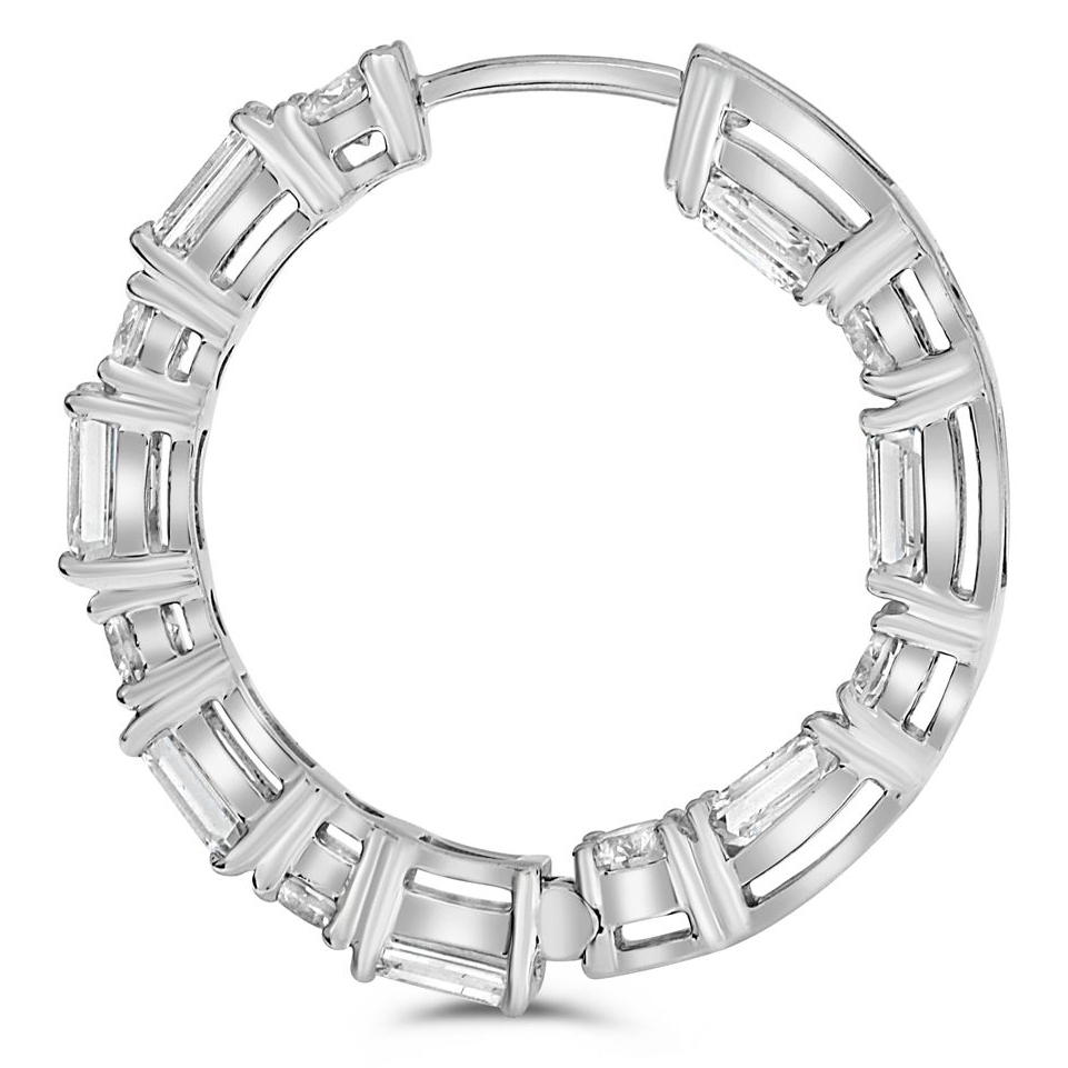 Emerald Cut Diamond Earring — view 1