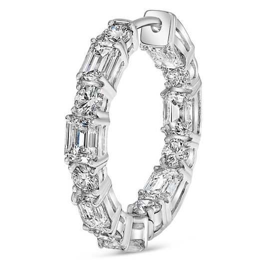 Emerald Cut Diamond Earring — view 2