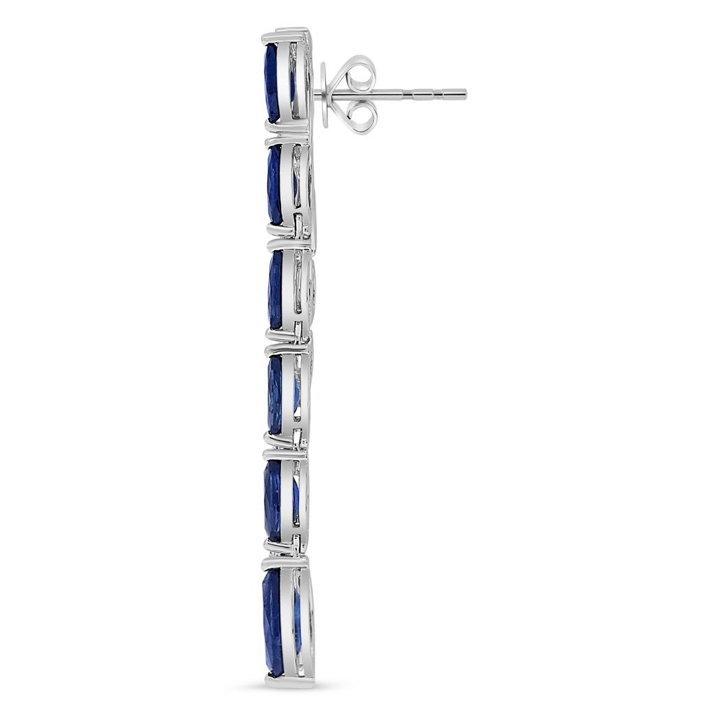 Sapphire Marquise and Diamond Drop Earrings — view 1