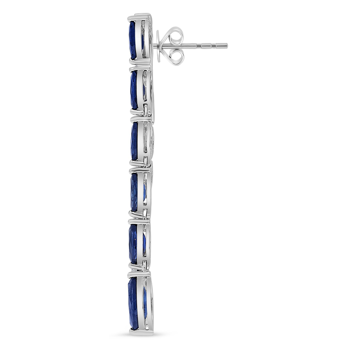 Sapphire Marquise and Diamond Drop Earrings — view 2