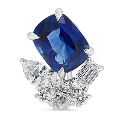Cushion Sapphire Earring — view 1