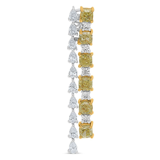 Cushion Fancy Yellow Diamond Earring — view 1