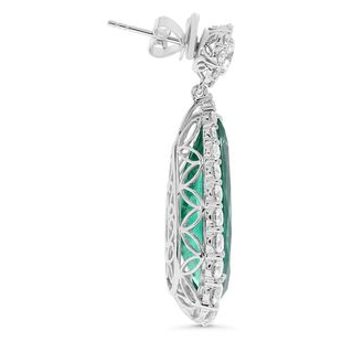 Pear Shape Emerald Earring — view 3