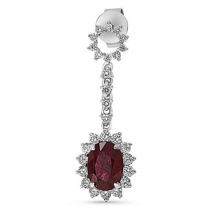 Oval Ruby Earring — view 2