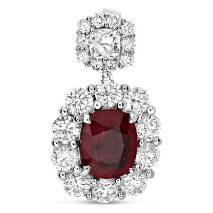 Cushion Ruby Earring — view 1