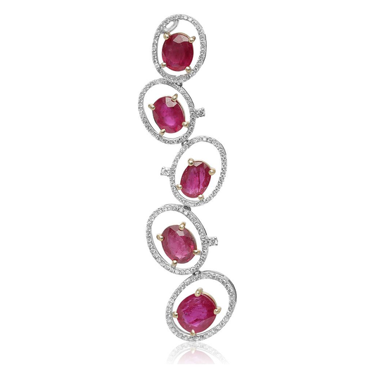 Layered Ruby & Diamond Earrings — view 1