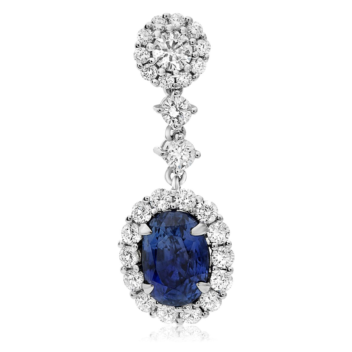 Oval Sapphire Earring — view 1