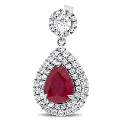 Pear Shape Ruby Earring — view 2