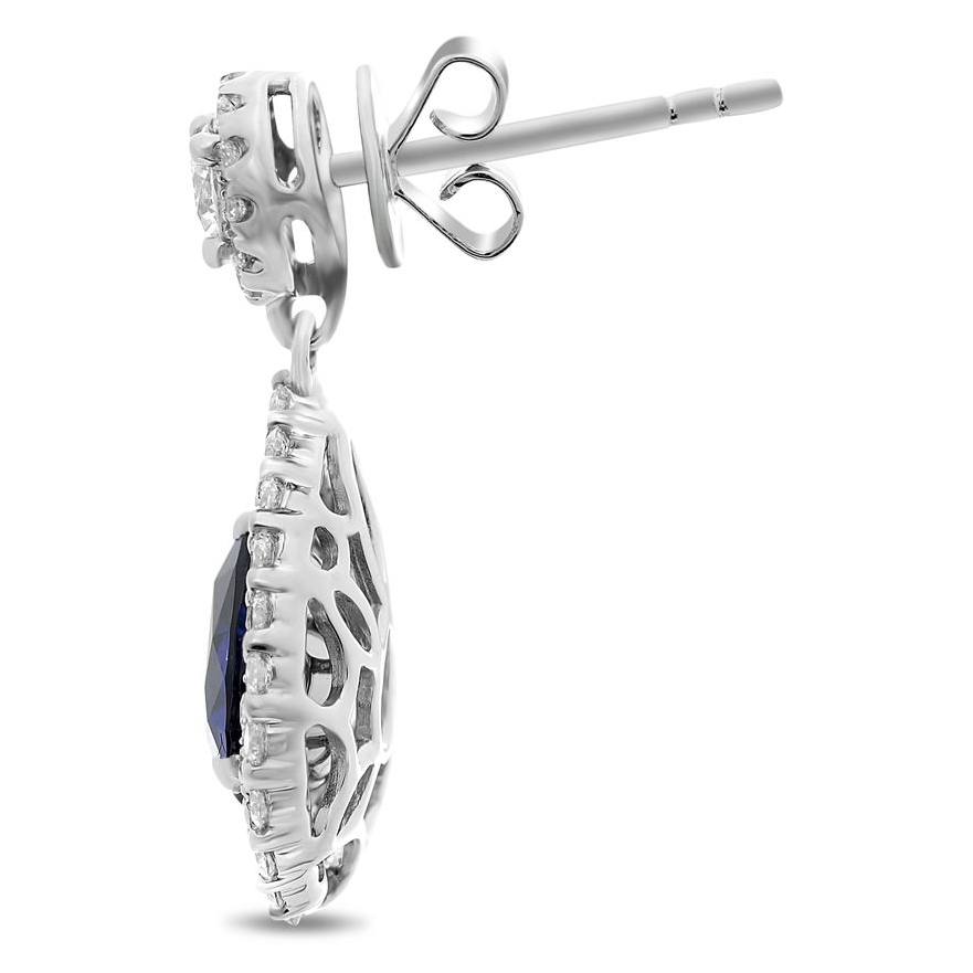 Pear Shape Sapphire Earring — view 1