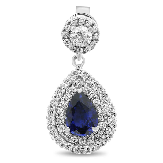 Pear Shape Sapphire Earring — view 2