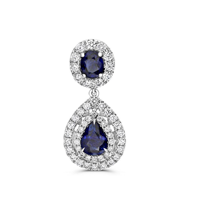 Pear Shape Sapphire Earring — view 1